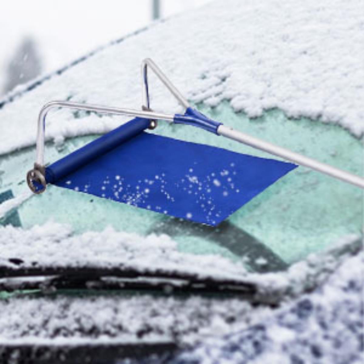 Rastrillo Pala de Neve para Telhado Extensível 180-661cm Leve Rastrillo Removedor de Neve em Alumínio com Rodas Pega Ajustável Antiderrapante