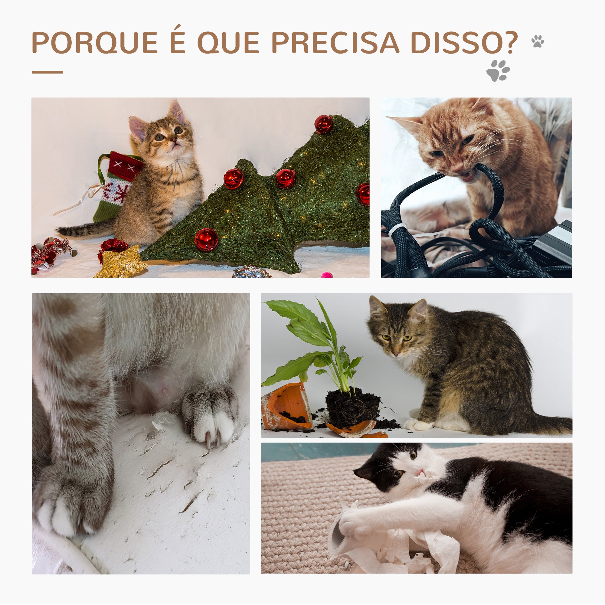 Arranhador para Gatos 50x36x70 cm - Bege