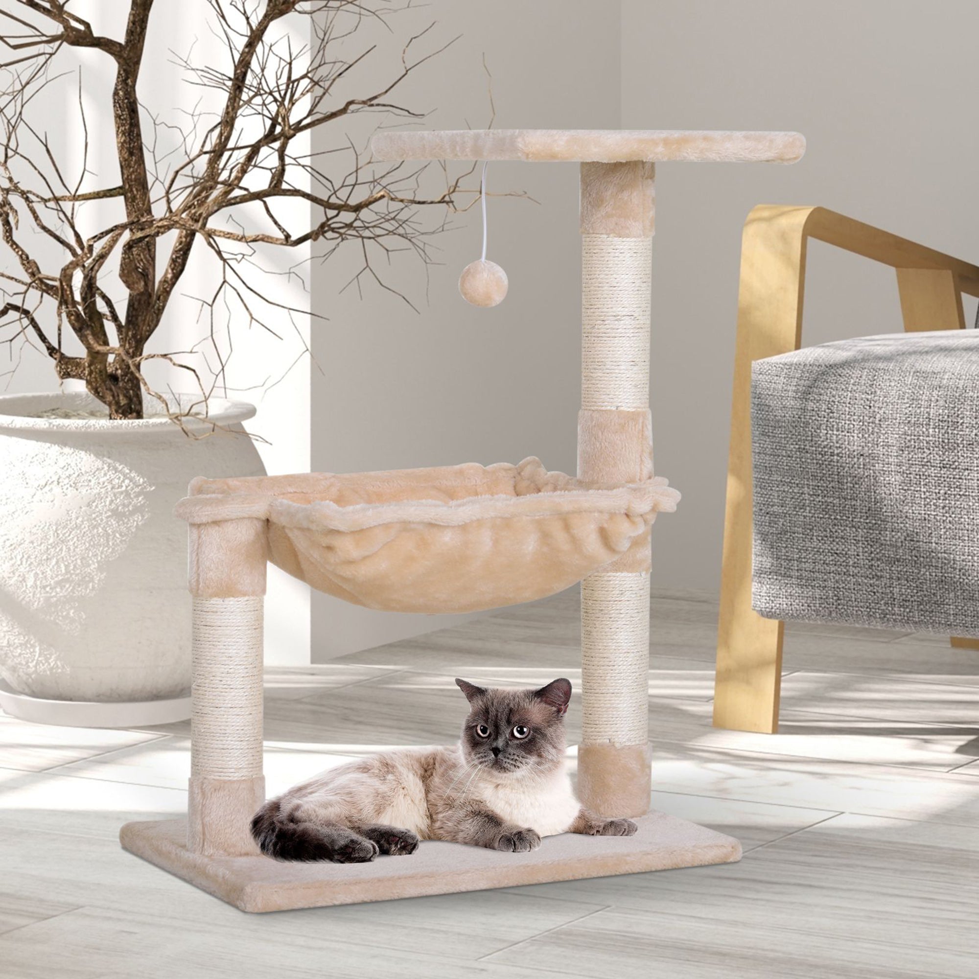 Arranhador para Gatos 50x36x70 cm - Bege