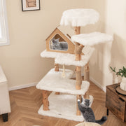 Arranhador para Gatos em Madeira Maciça – 150 CM – Branco