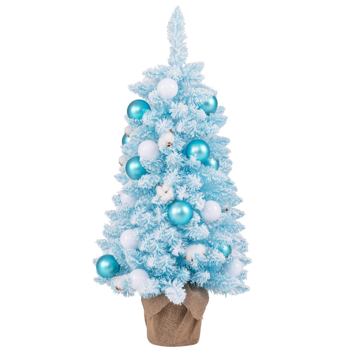 Mini Árvore de Natal Artificial – 90 cm – Azul e Branco – PVC