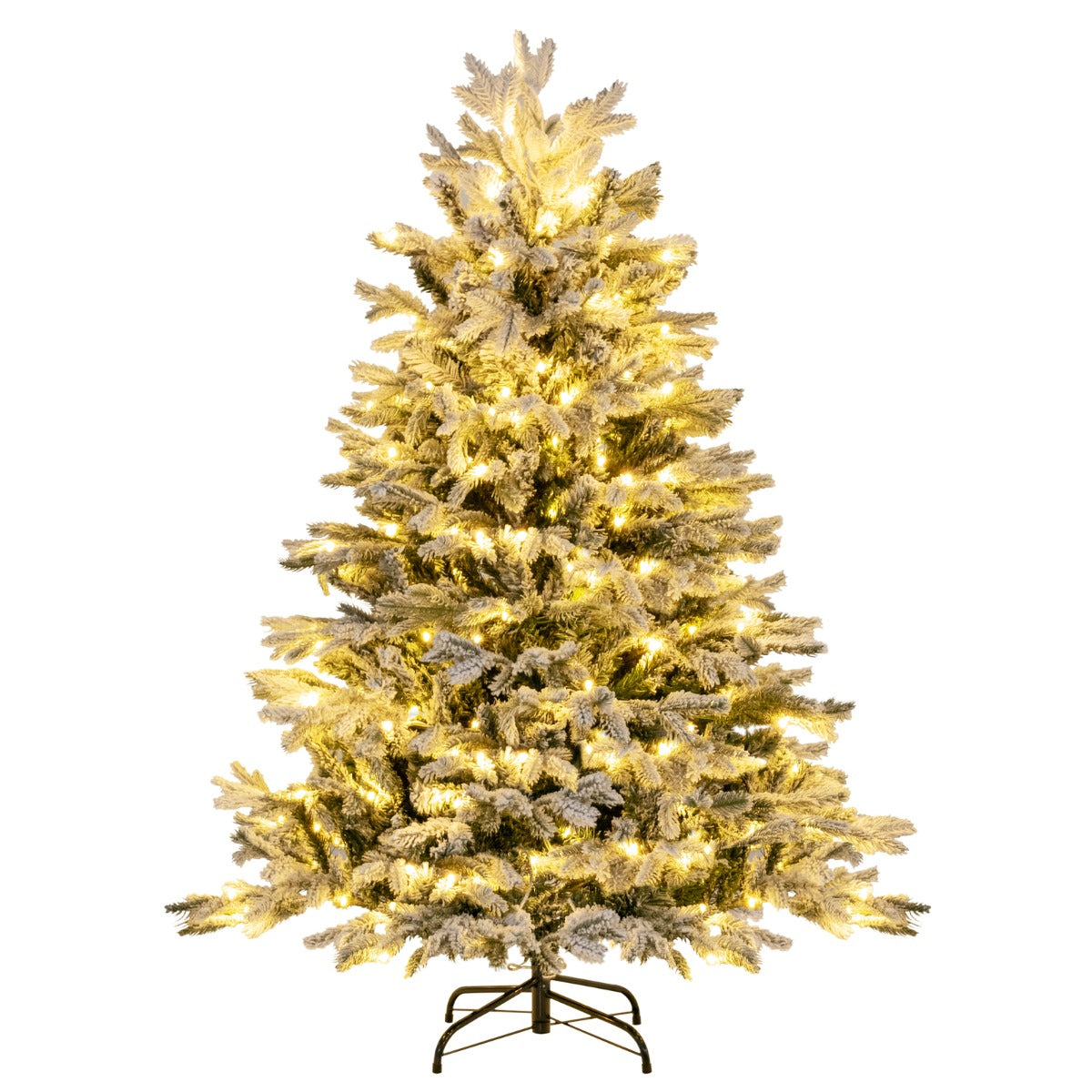Árvore de Natal Artificial de 135cm/180cm com Luzes LED Brancas Quentes e Base de Montagem Fácil