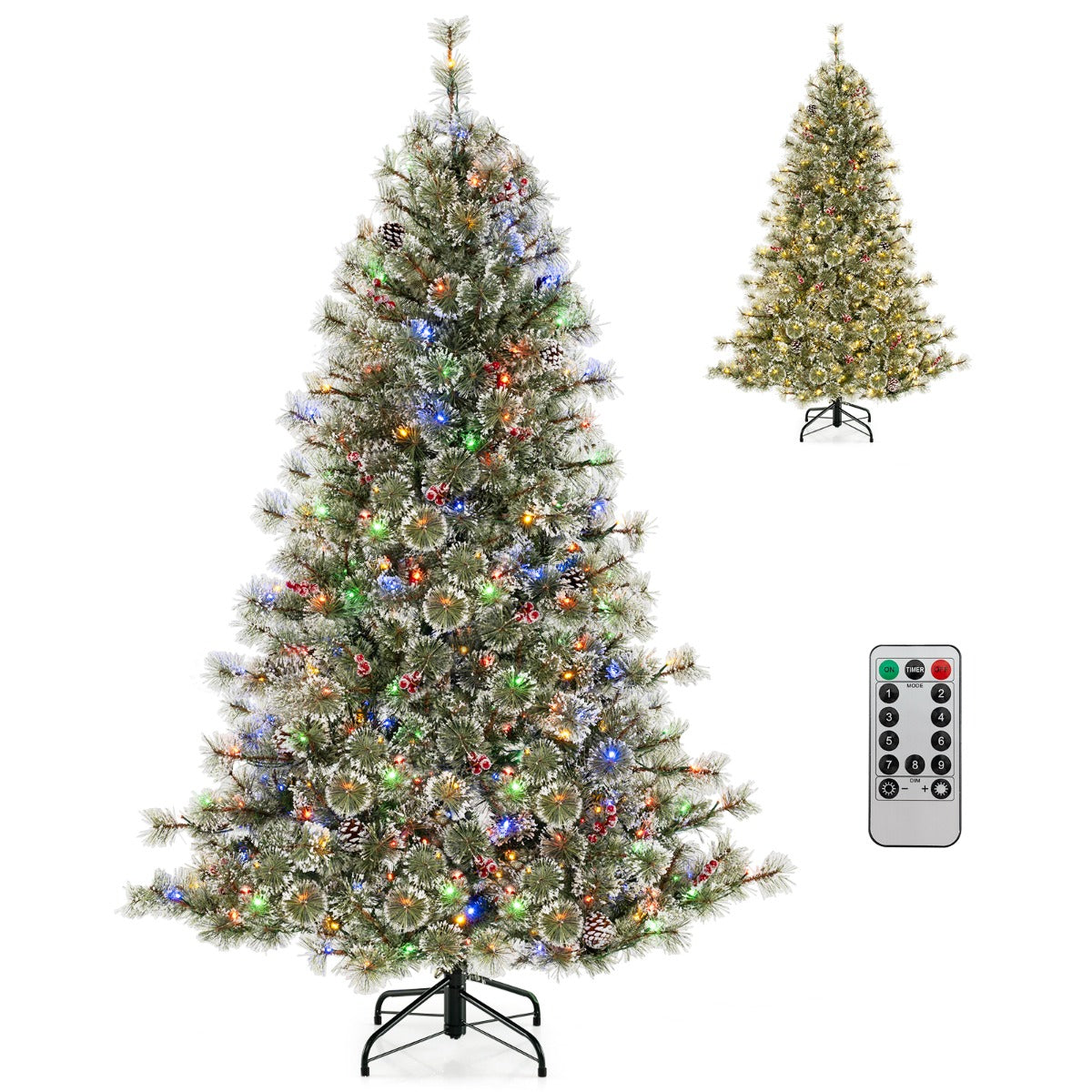 Árvore de Natal Artificial Pré-iluminada – 180 cm – Multicolorida – PVC e metal