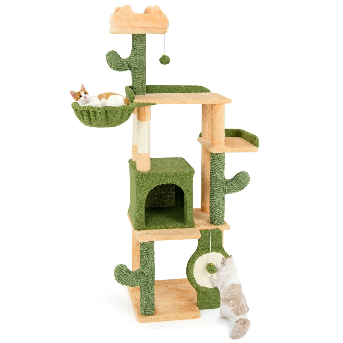 Torre para Gatos de 160 CM com Postes de Sisal e Condo Multinível