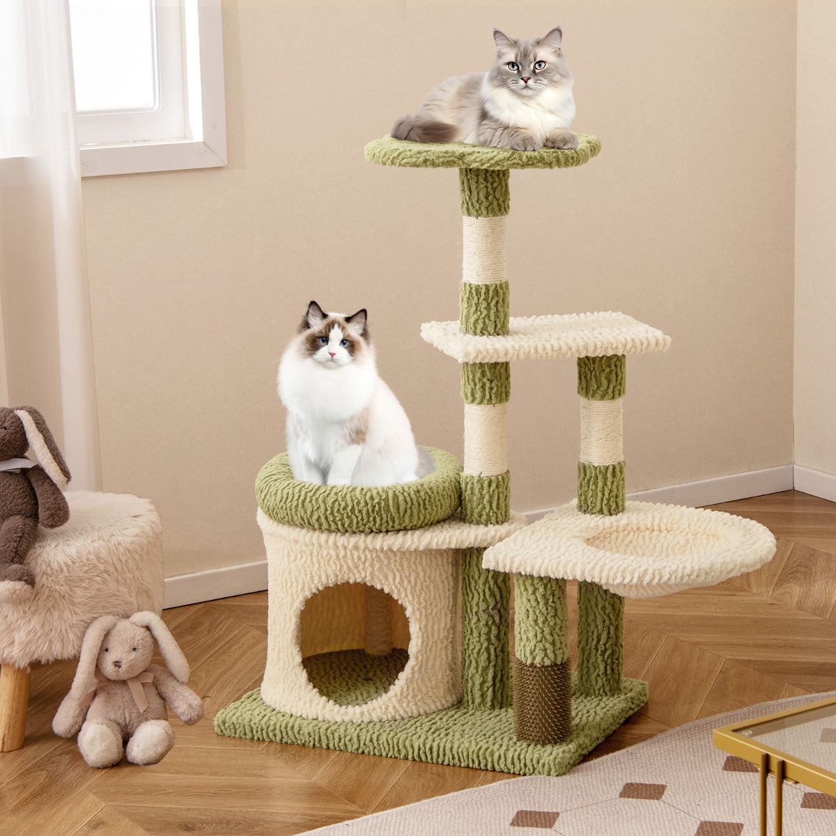 Arranhador para Gatos multinível – 97 cm – Verde – Sisal