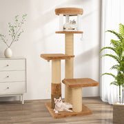 Torre para Gatos de Interior 164 cm com Percha Acolchoada e Cama Desmontável
