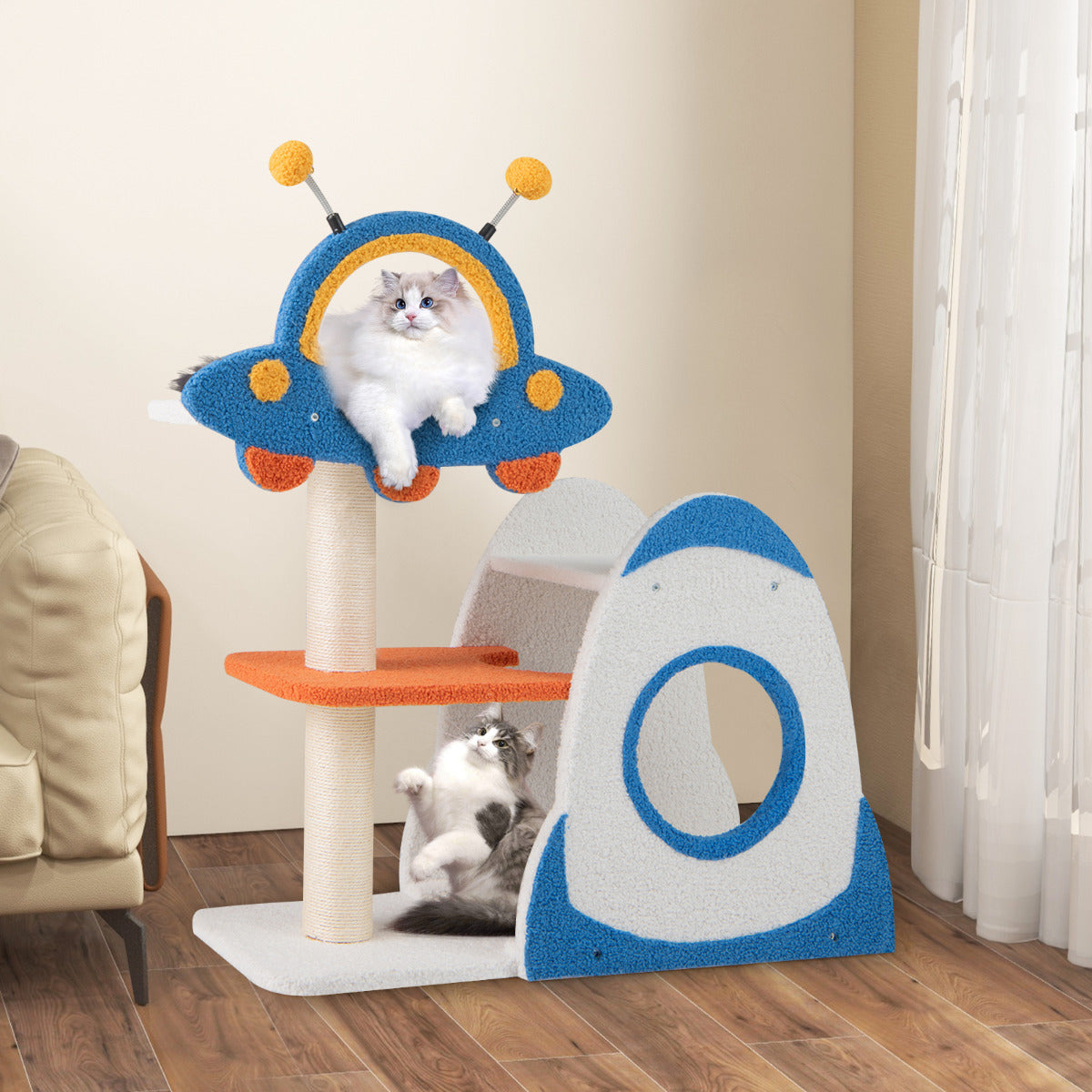 Arranhador para Gatos de 4 Níveis – 87 cm – Sisal