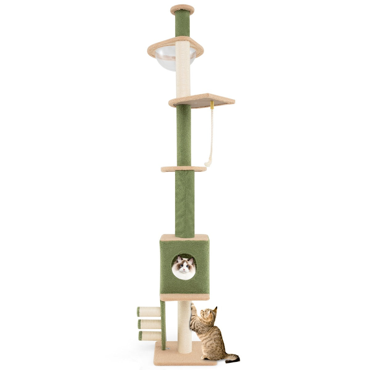 Árvore para Gatos – 218-253 cm – Verde – Sisal