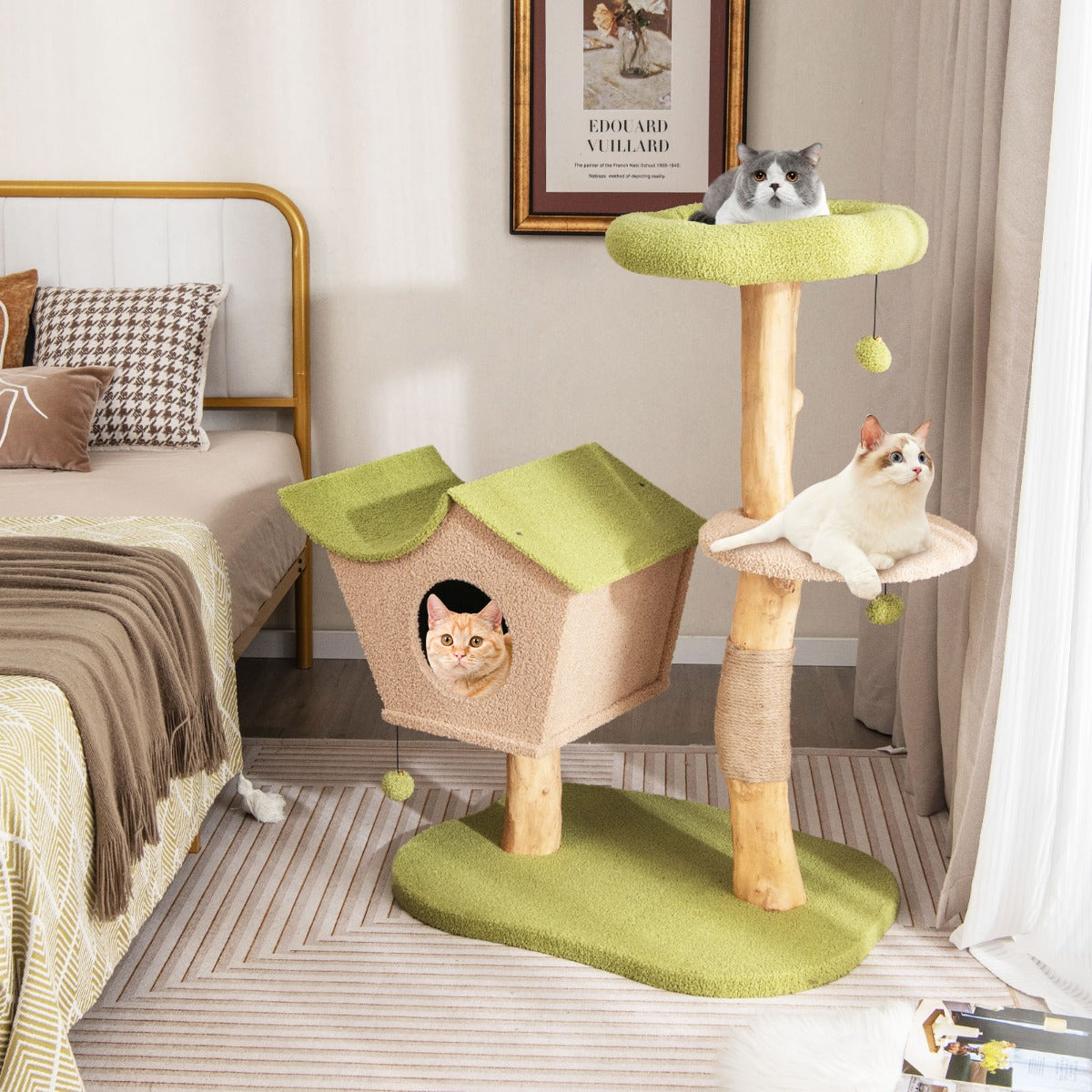 Arranhador para Gatos – 110 cm – Verde – Madeira