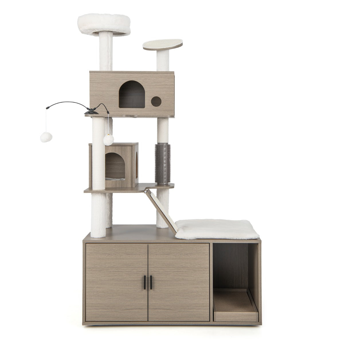 Arranhador para Gatos 2 em 1 – 95 cm x 55,5 cm x 173 cm – Cinza