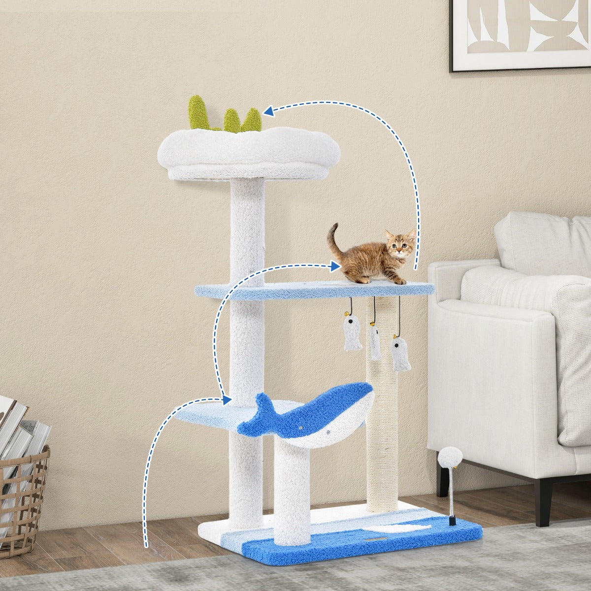 Arranhador para Gatos – 86 cm – Azul