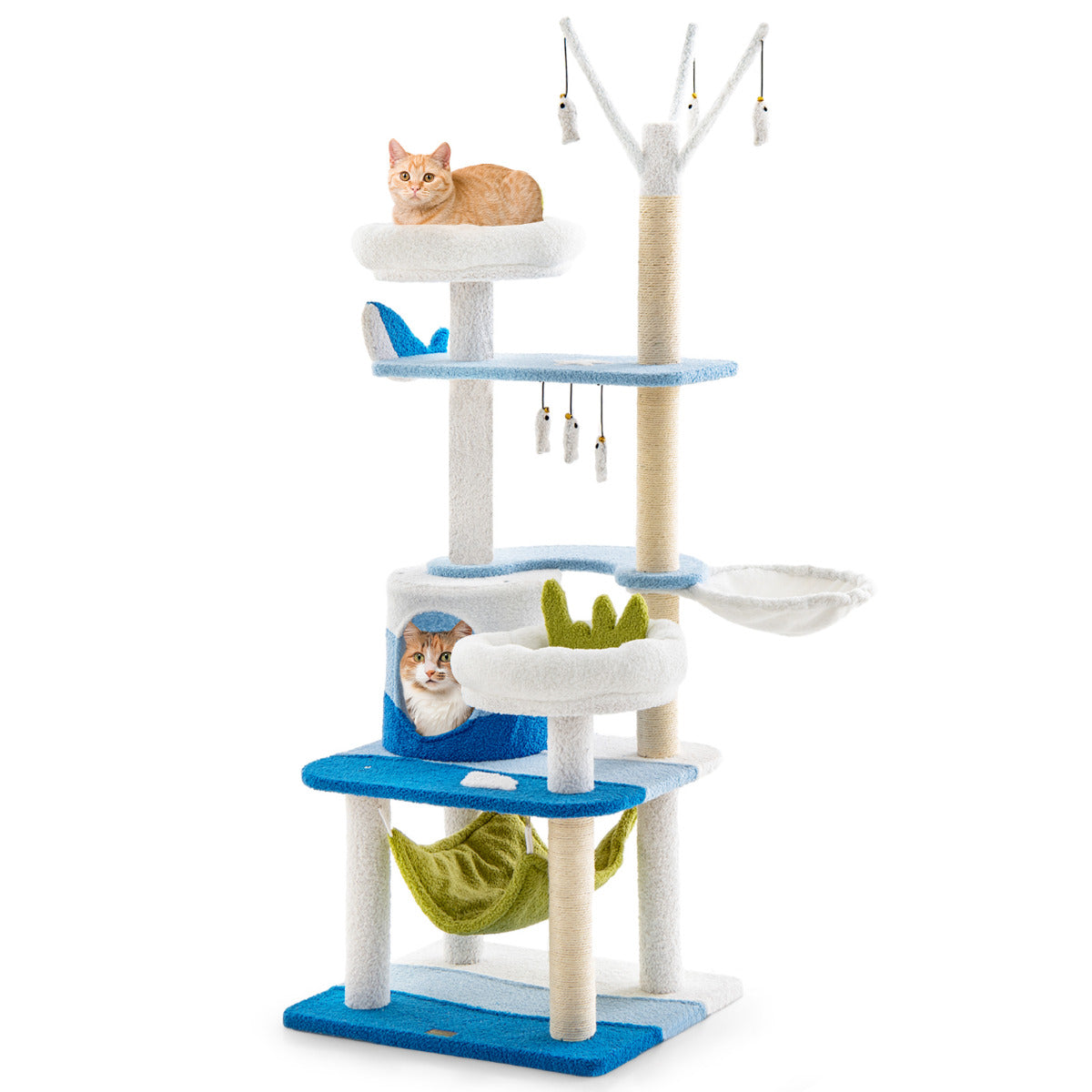 Torre para Gatos 165 cm Temática Oceânica Azul