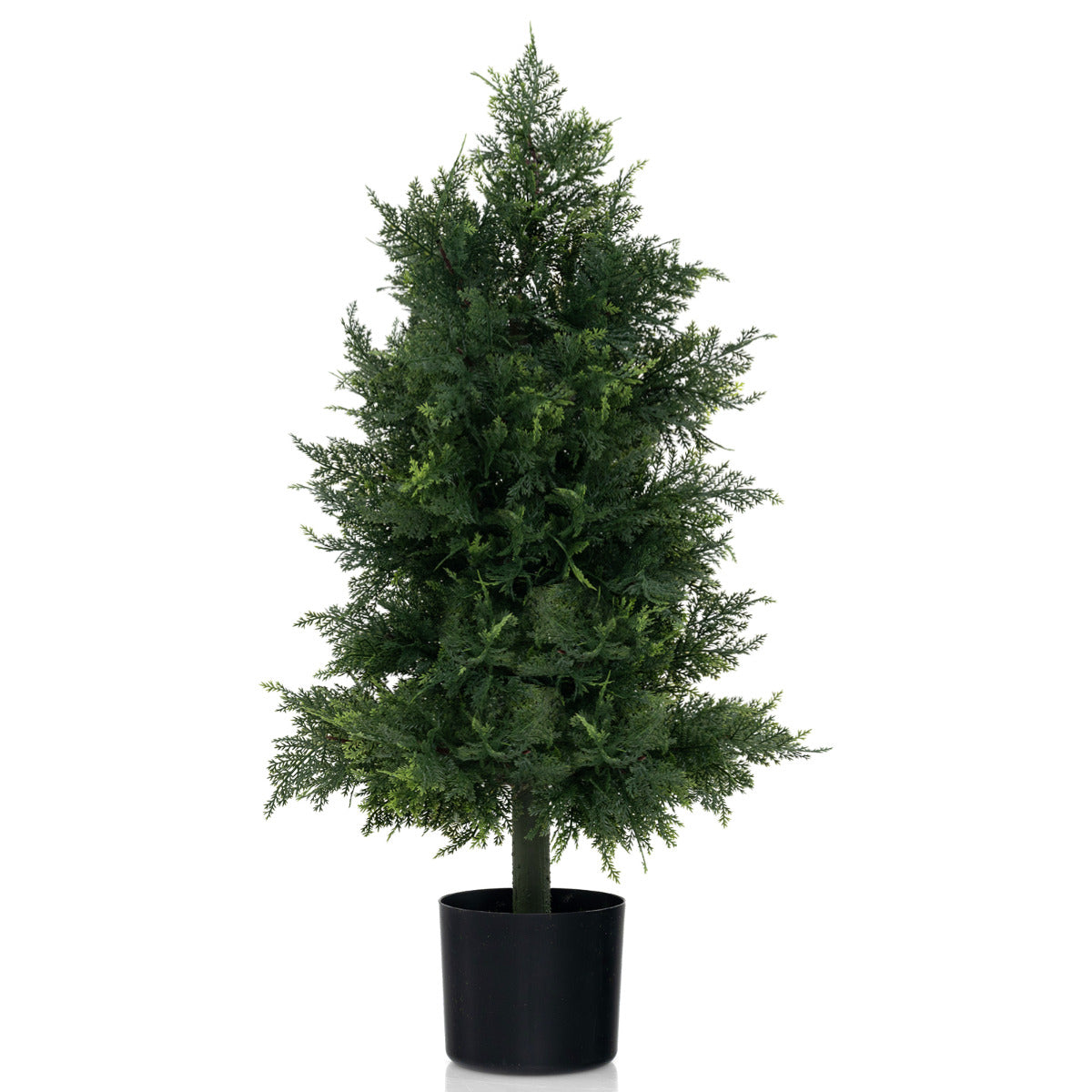 Árvore Topiária Artificial de Cedro 80 cm - Árvore de Pinheiro Falso com Vaso de Plástico e Folhas Resistentes - Planta Decorativa para Interiores