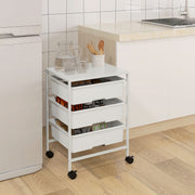 Carrinho Auxiliar de Cozinha 3 Níveis 40,8x33,5x60,5 cm - Branco