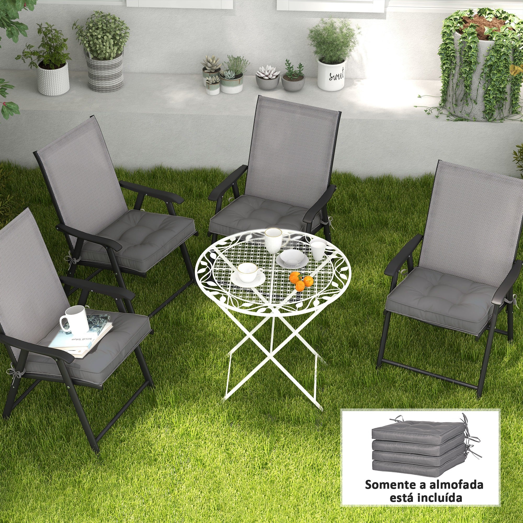 Almofadas para Cadeiras de Jantar 42x42x5 cm - Cinzento