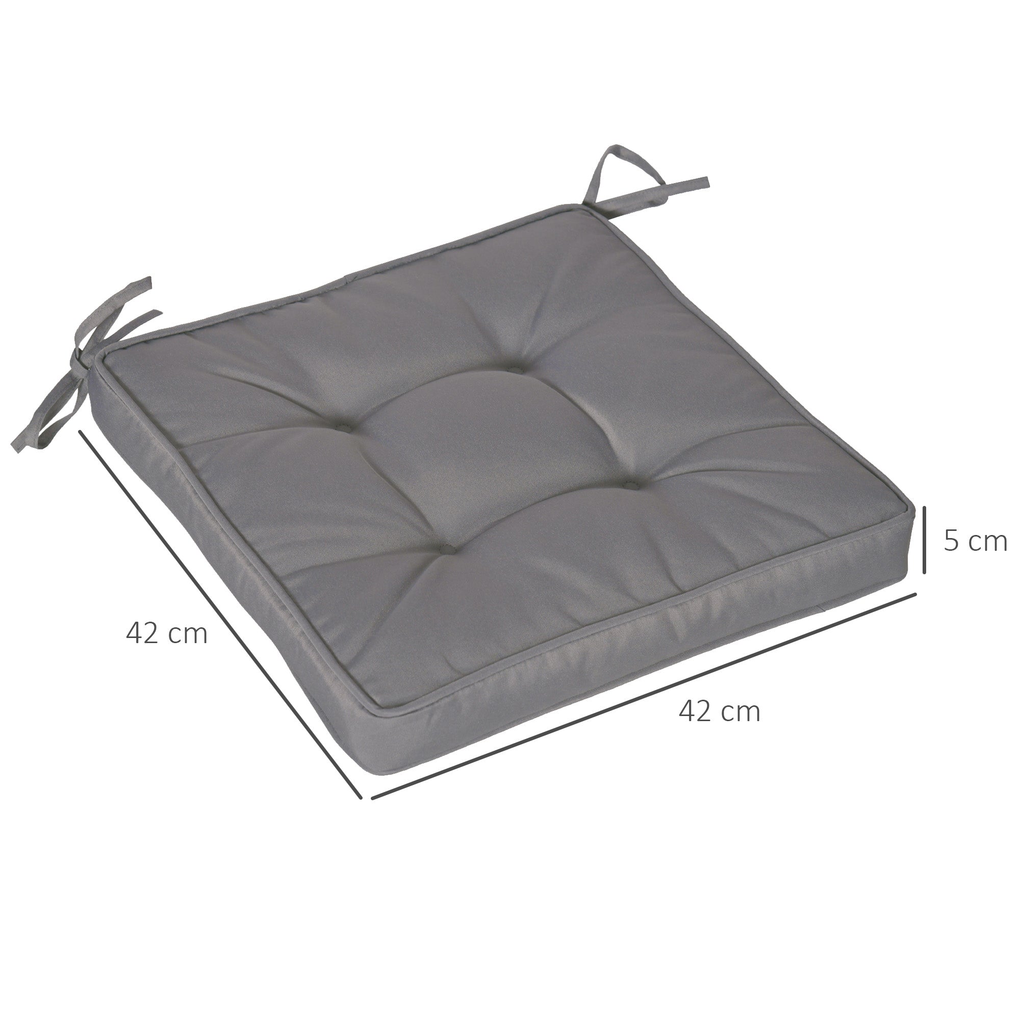 Almofadas para Cadeiras de Jantar 42x42x5 cm - Cinzento