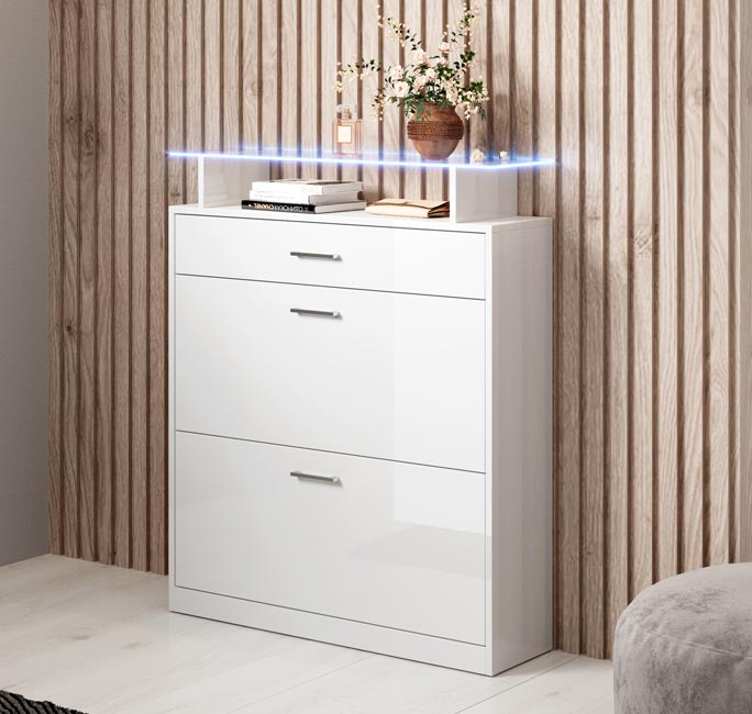 Móvel de entrada com sapateira branco