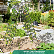 Conjunto de 4 Treliças de Jardim em Metal 180x50cm - Treliça Decorativa para Plantas Trepadeiras, Flores e Vegetais - Cor Preto