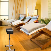 Reposapiés para pedicura e manicura – altura ajustável de 44-65 cm – cor preta – estrutura de aço