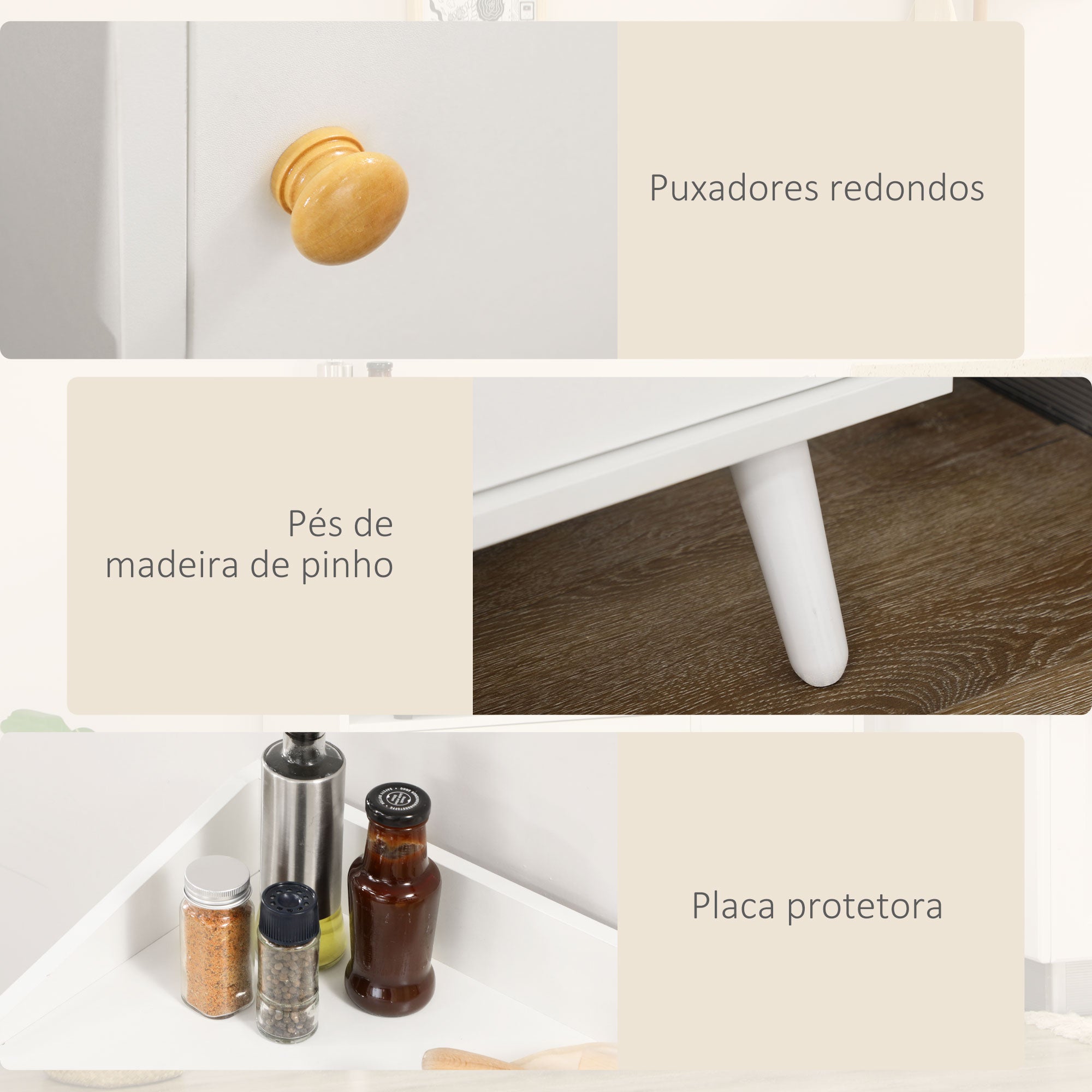 Armário de Cozinha para Micro-ondas 90x30x94 cm - Branco