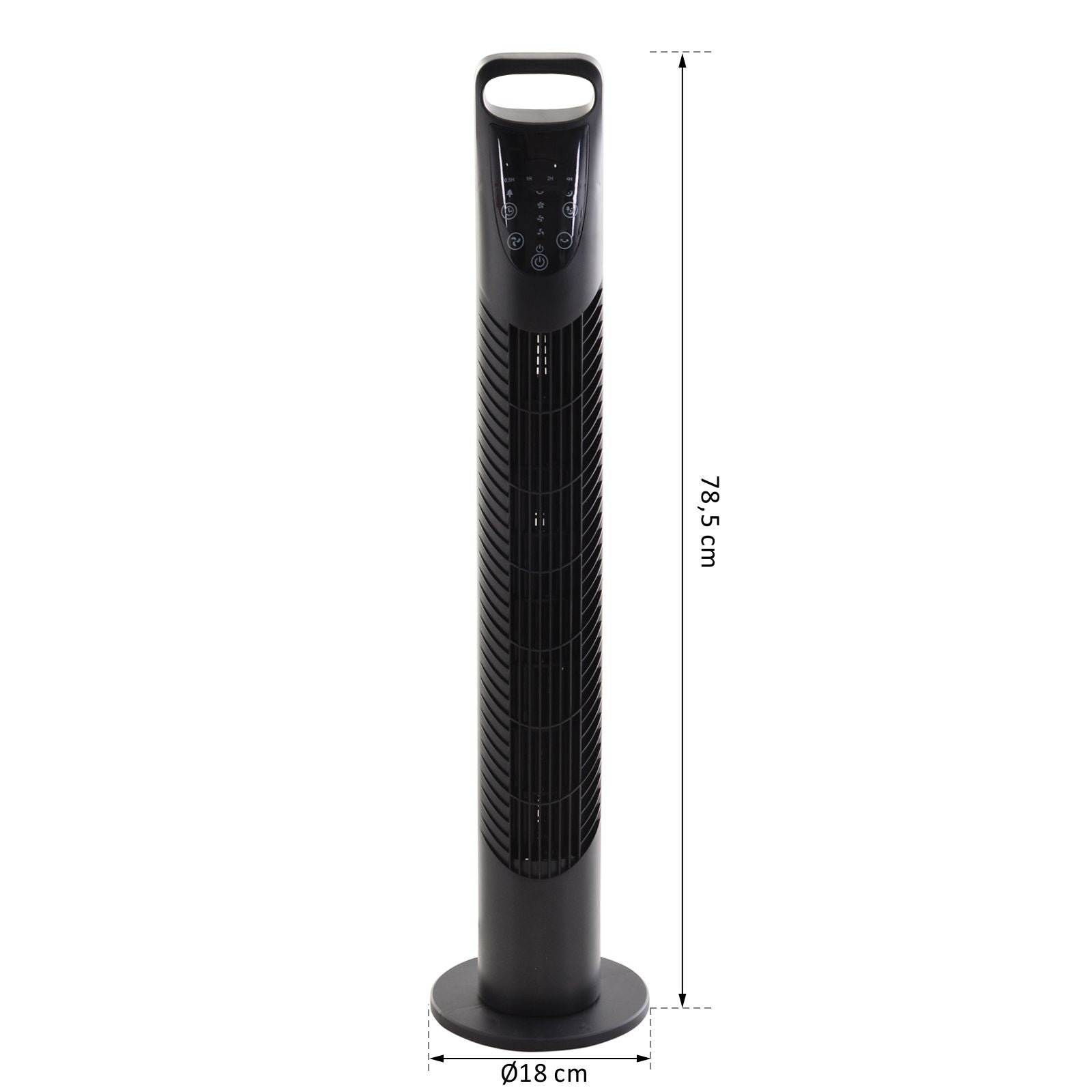 Ventoinha de Coluna com Controlo Remoto Ø18x78,5 cm Preto
