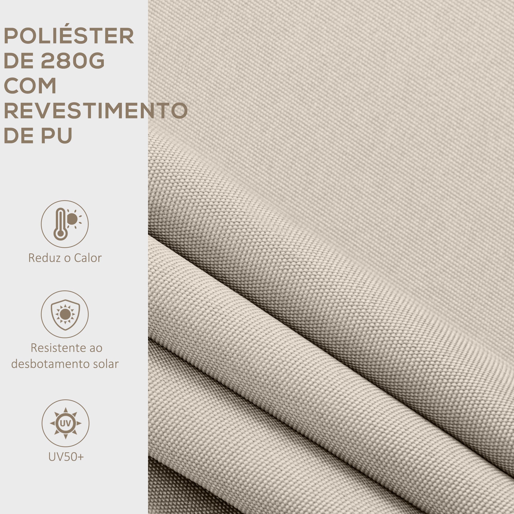 Toldo Manual Retrátil 200x250 cm Cor Creme Branco
