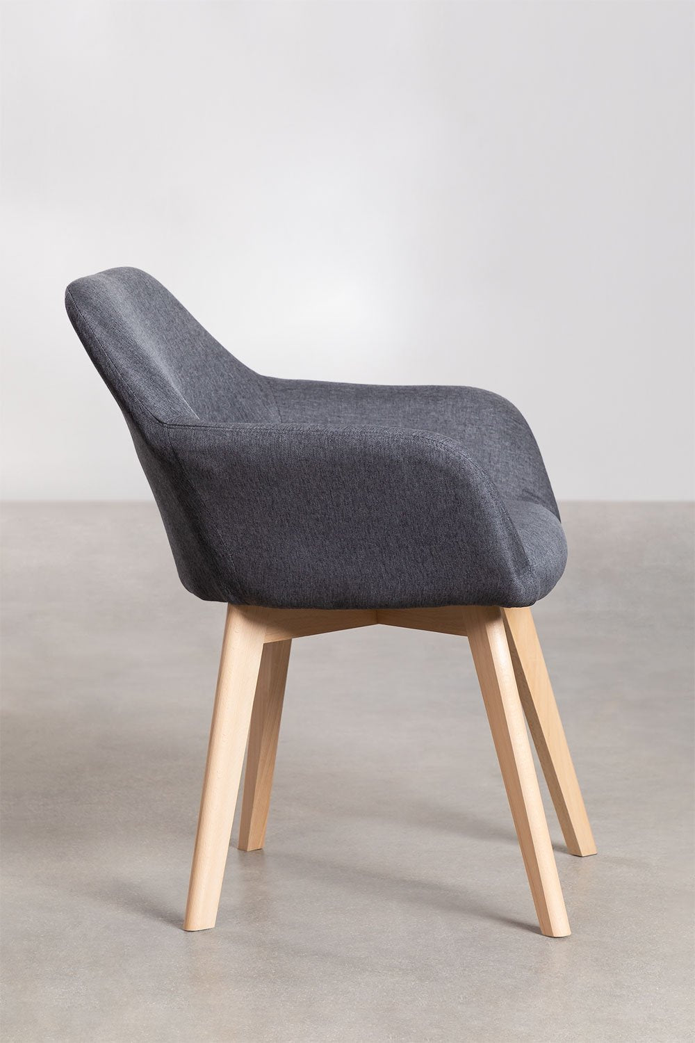 Cadeira de Jantar – Ervi com Braços - Antracite - Madeira de Faia