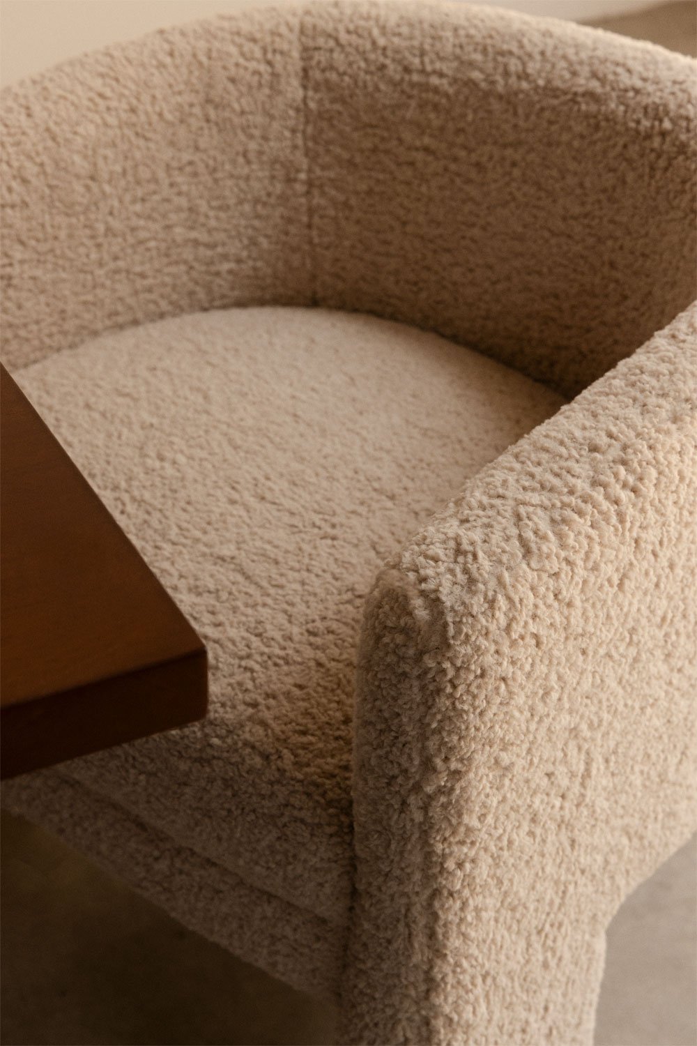 Cadeira de Jantar – Irati - Chenille Creme Bege - Madeira Compensada de Álamo