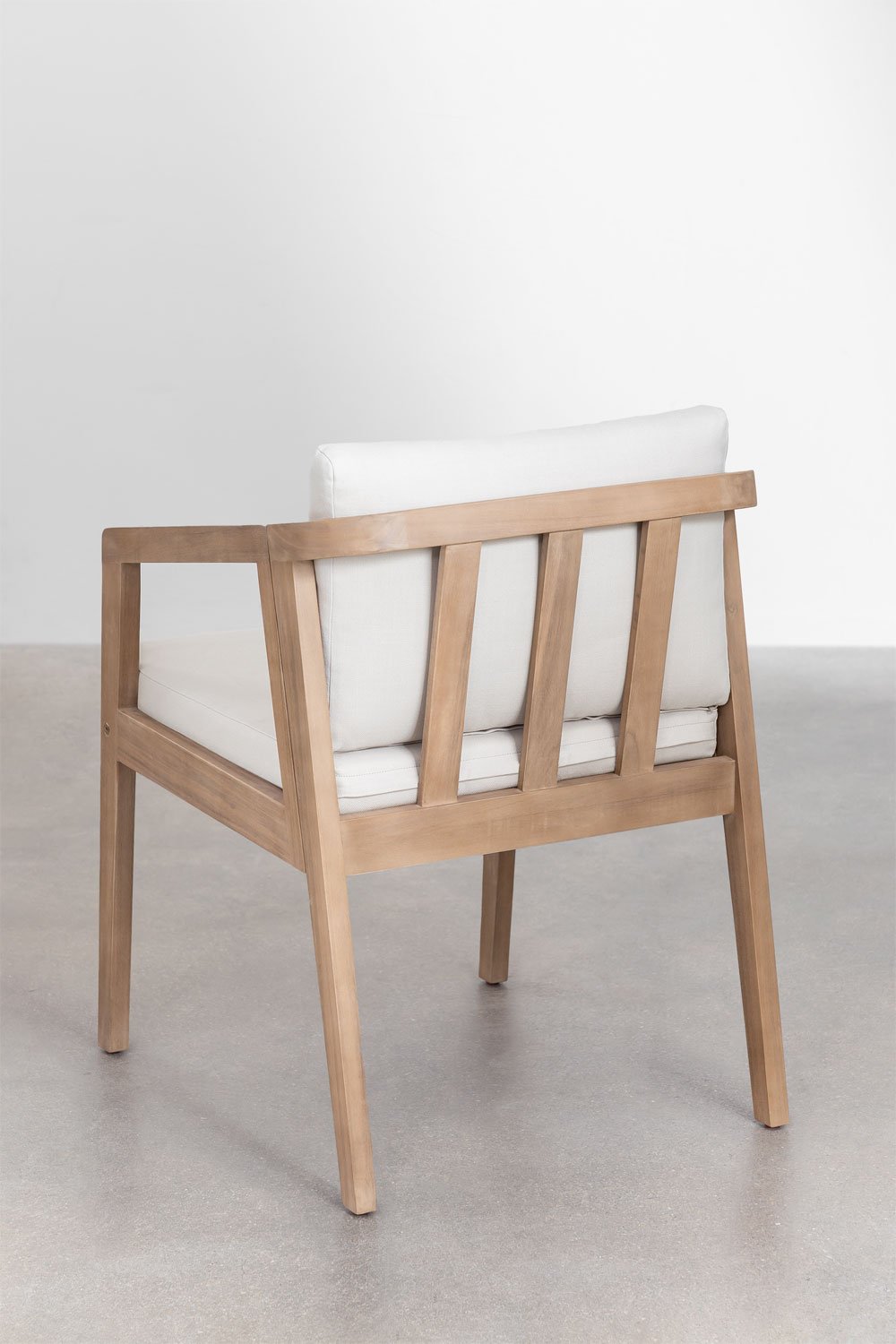 Conjunto de 2 Cadeiras de Jantar – Kaela em Madeira de Acácia - Castanho Acácia Claro e Branco Gardénia