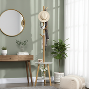 Cabide de Pé Moderno – 39,5x39,5x171cm – Branco – Bambu