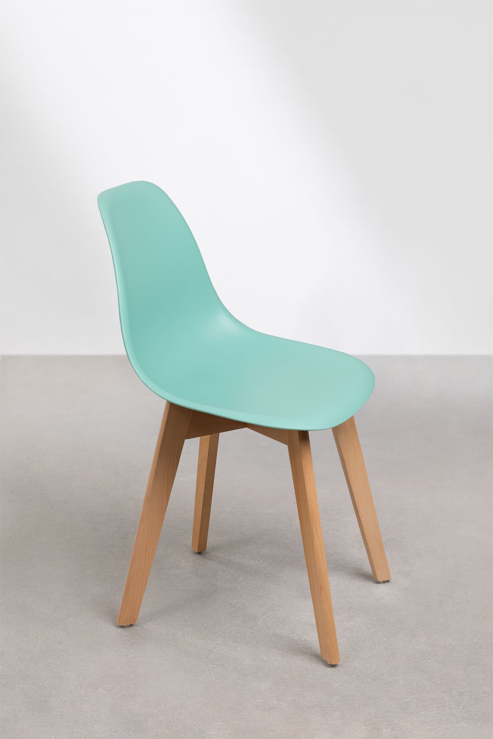 Cadeira de Jantar – Scand Nordic em Polipropileno e Madeira de Faia - Verde Jade