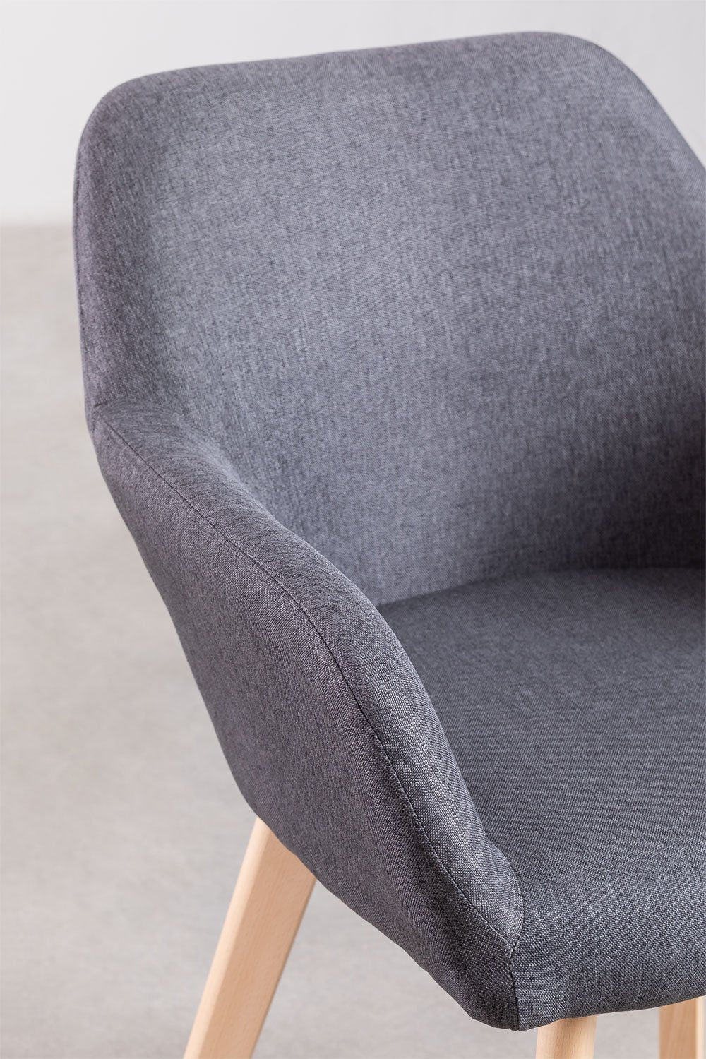 Cadeira de Jantar – Ervi com Braços - Antracite - Madeira de Faia