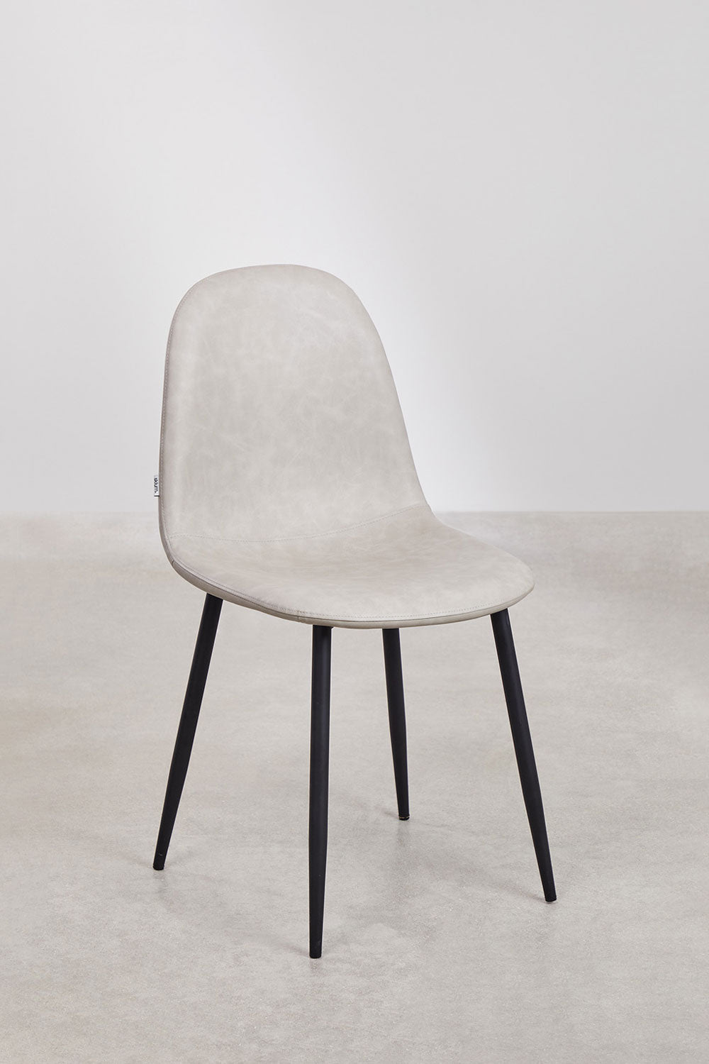 Cadeira de Jantar – Glamm em Couro Sintético Toupeira Claro e Preto