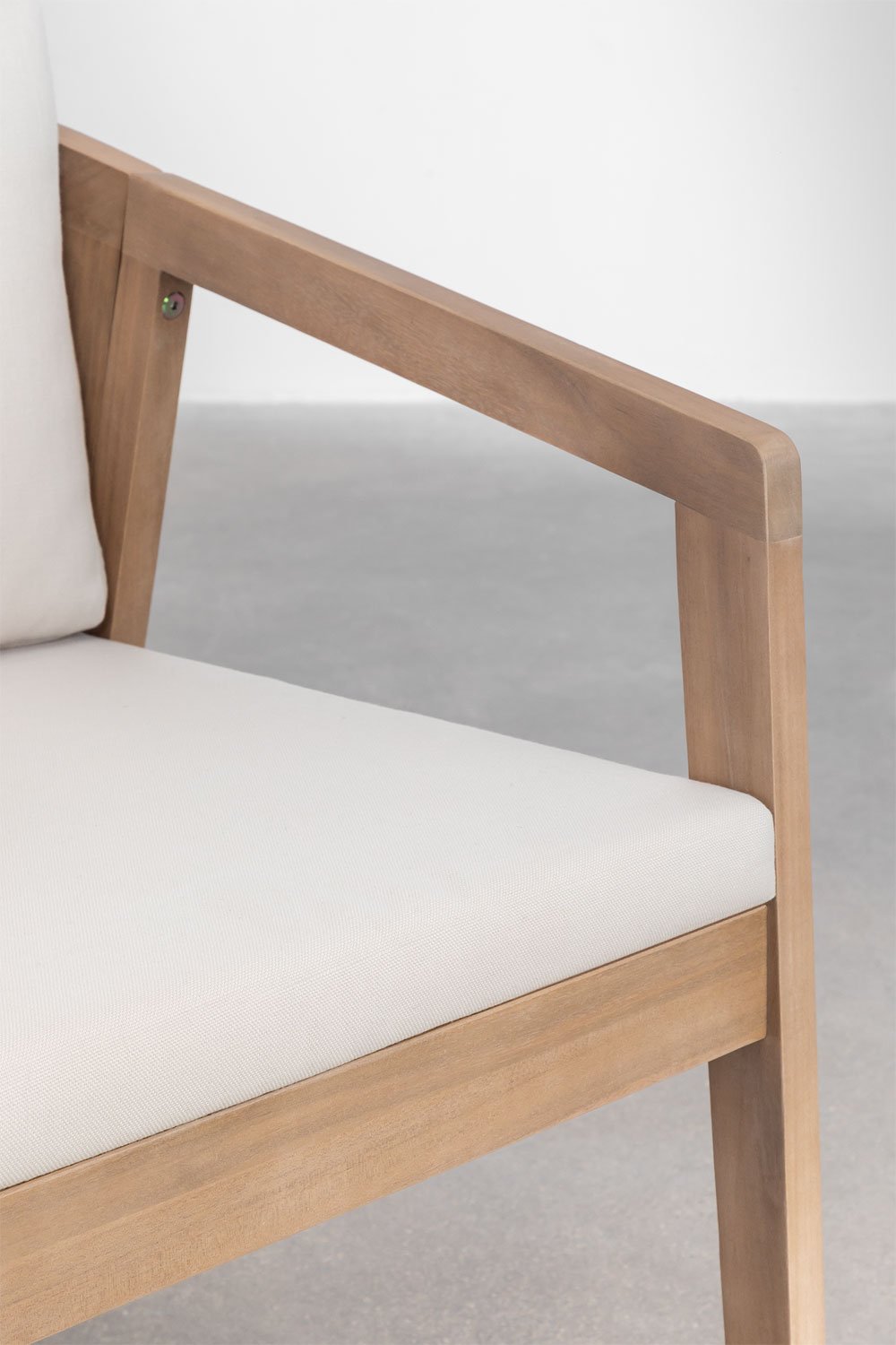 Conjunto de 2 Cadeiras de Jantar – Kaela em Madeira de Acácia - Castanho Acácia Claro e Branco Gardénia