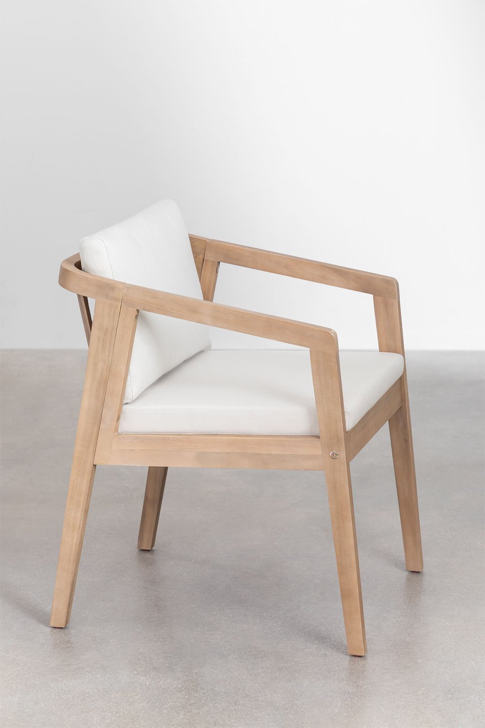 Conjunto de 2 Cadeiras de Jantar – Kaela em Madeira de Acácia - Castanho Acácia Claro e Branco Gardénia