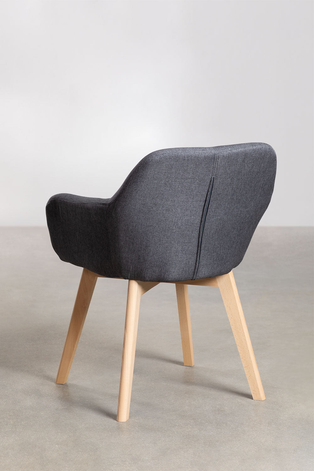 Cadeira de Jantar – Ervi com Braços - Antracite - Madeira de Faia