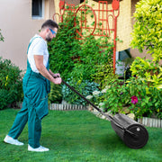 Rodillo de Césped de Metal con Capacidad de 63L para Jardín