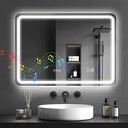 Espelho de Casa de Banho LED 70x50 cm Prata