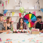 Roda da Fortuna Φ 60 cm Altura Ajustável Com Base e 14 Ranhuras Personalizáveis Jogo Com Caneta Apagável Para Festas