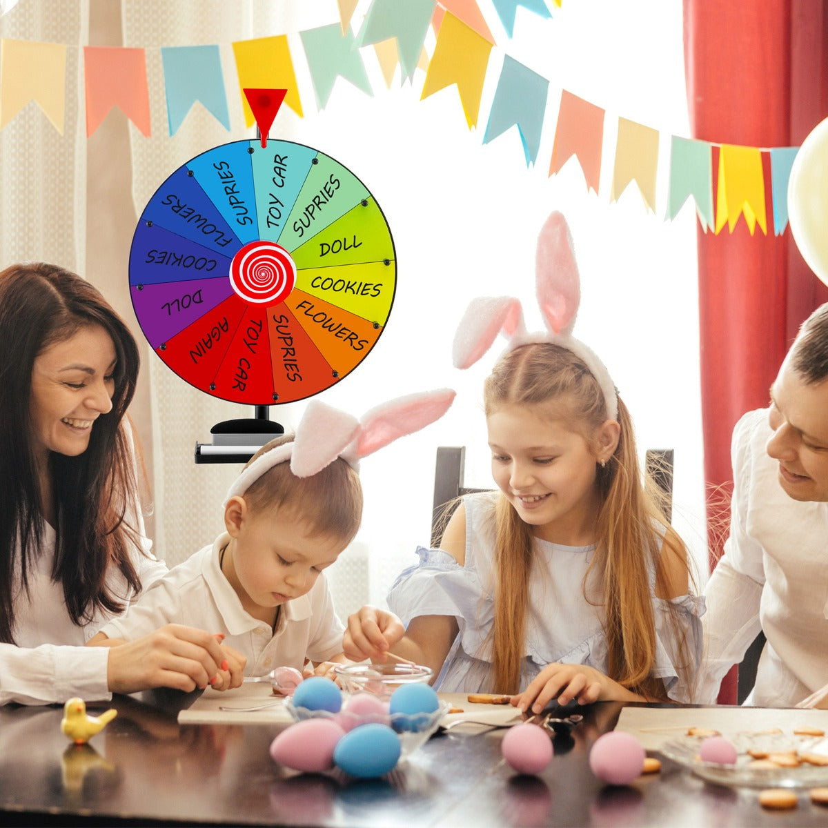 Roda de Prémios com Tripé Dobrável Ajustável em Altura – 40 cm – Metal