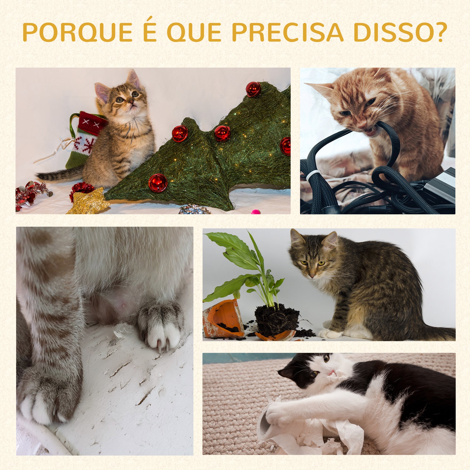 Arranhador para Gatos - 60x30x83cm - Bege
