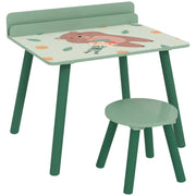Mesa e Cadeira Infantil Conjunto Verde 60x48x53,5 cm