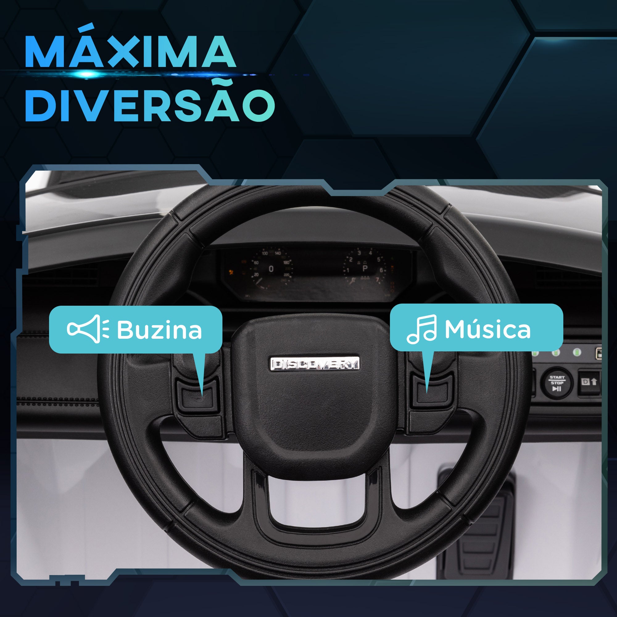 Carro Elétrico para Crianças 106x65,5x51 cm Branco
