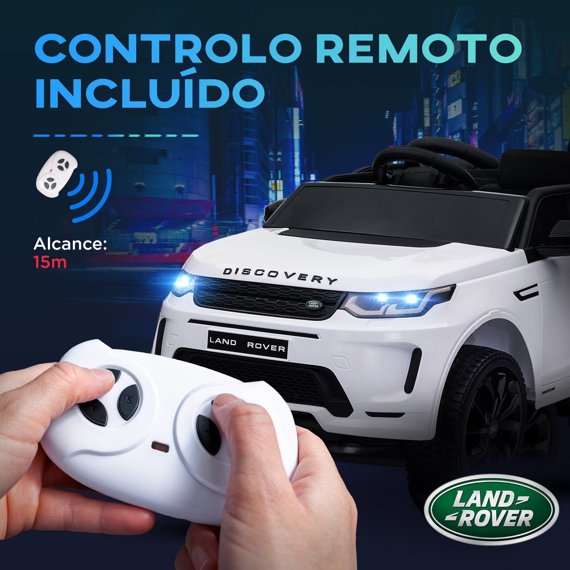 Carro Elétrico para Crianças 106x65,5x51 cm Branco