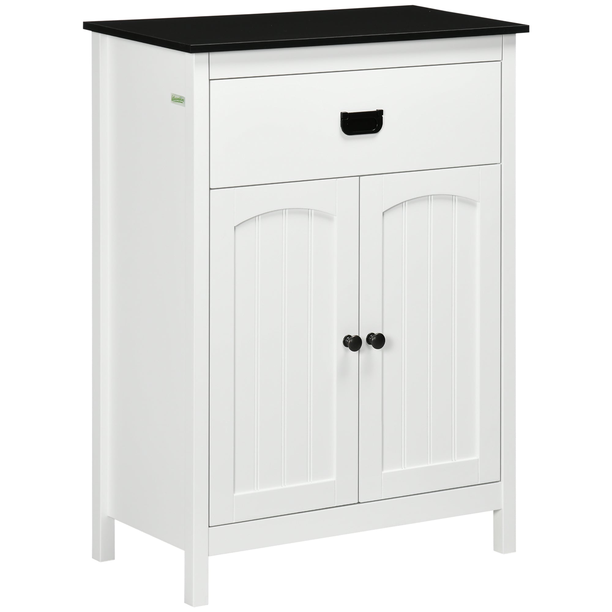 Armário Casa de Banho Auxiliar Moderno 60x30x80cm Branco e Preto