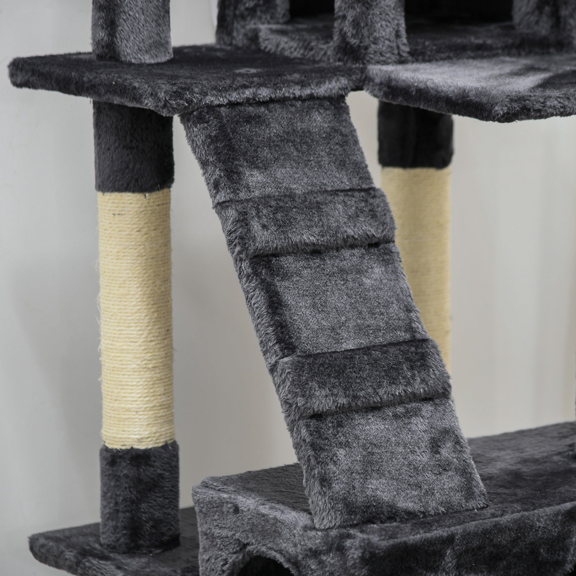 Arranhador para Gatos Grande 49x49x173 cm Cinza Escuro