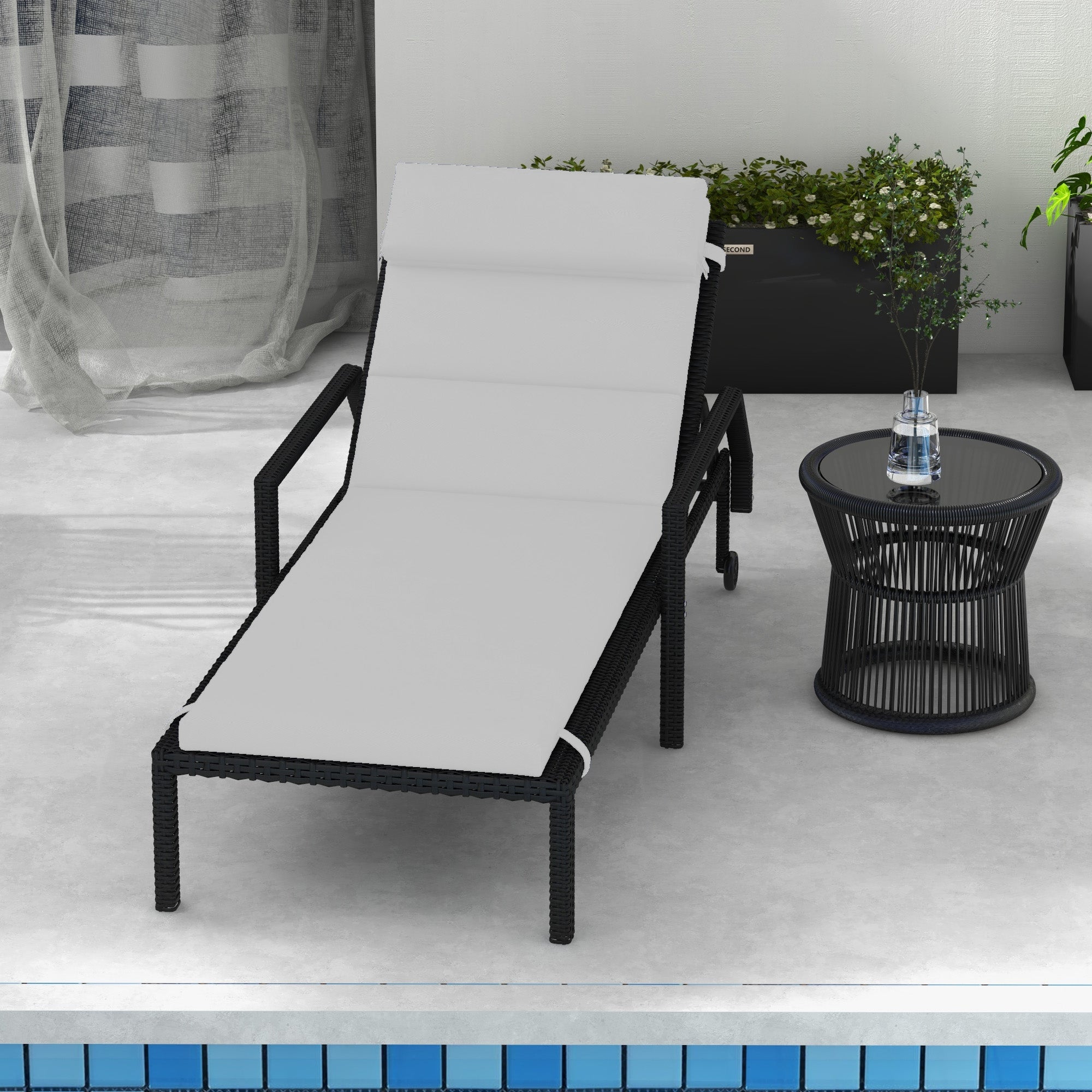 Almofada para Espreguiçadeira 196x63x6 cm - Cinza Claro