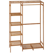 Suporte para Cabides de Bambu com Prateleira de Armazenamento 90x30x145 cm Cor de Madeira Natural