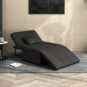 Sofá Cama Individual 3 em 1 – 95x189x43 cm – Preto – Poliéster