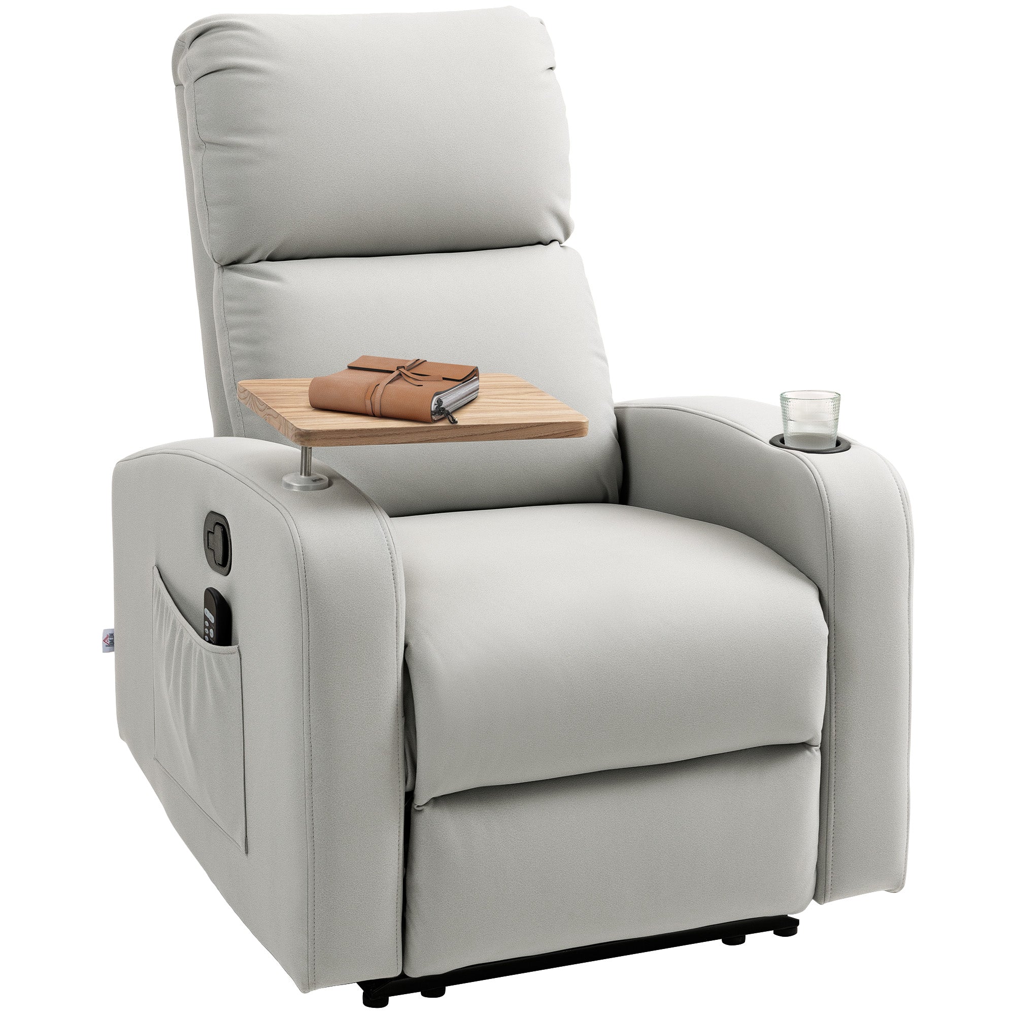 Poltrona de Massagem Reclinável Cinza Claro 77x93x105 cm